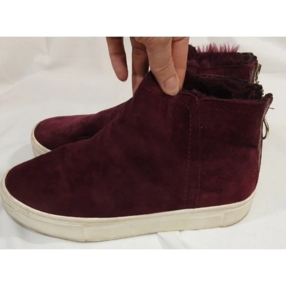 H & M Wine‎ Red Zip Ankle Sneakers Size 6